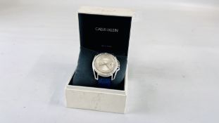 BOXED GENT'S WRIST WATCH MARKED CALVIN KLEIN.