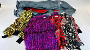 DESIGNER CLOTHING TO INCLUDE HAUTE COUTUE MARO ATHENES MALANDRINO JACKET, AND UNGARO BLOUSE,