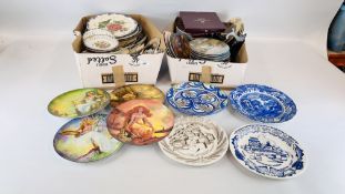 2 BOXES CONTAINING A LARGE QUANTITY OF MIXED COLLECTORS PLATES TO INCLUDE ROYAL DOULTON, KNOWLES,