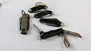A GROUP OF 5 VINTAGE FOLDING POCKET MULTI TOOLS TO INCLUDE A.B.L.