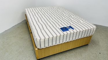 DOUBLE DIVAN BED WITH SILENT NIGHT BELLINI MIRACOIL MATTRESS.