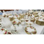 AN EXTENSIVE COLLECTION OF ROYAL ALBERT "OLD COUNTRY ROSE" DESIGN TABLE WARES TO INCLUDE DINNER AND