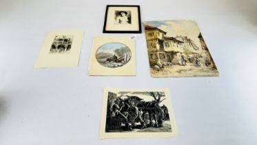 VARIOUS SIGNED ETCHINGS,