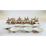 A CHINESE HAND PAINTED TEASET TO INCLUDE DISHES, COVERS,