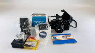 PRACTICA BC1 ELECTRONIC CAMERA FITTED WITH 1:18 50MM LENS COMPLETE WITH ACCESSORIES - SOLD AS SEEN.