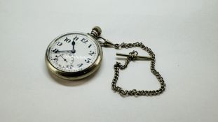 A VINTAGE MILITARY POCKET WATCH MARKED "DENNISON" REVERSE ENGRAVED WITH BROAD ARROW B 9272.