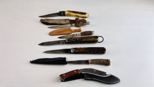 A GROUP OF 7 VINTAGE POCKET KNIVES TO INCLUDE A. DATES, OPINEL, BIRD & CO.