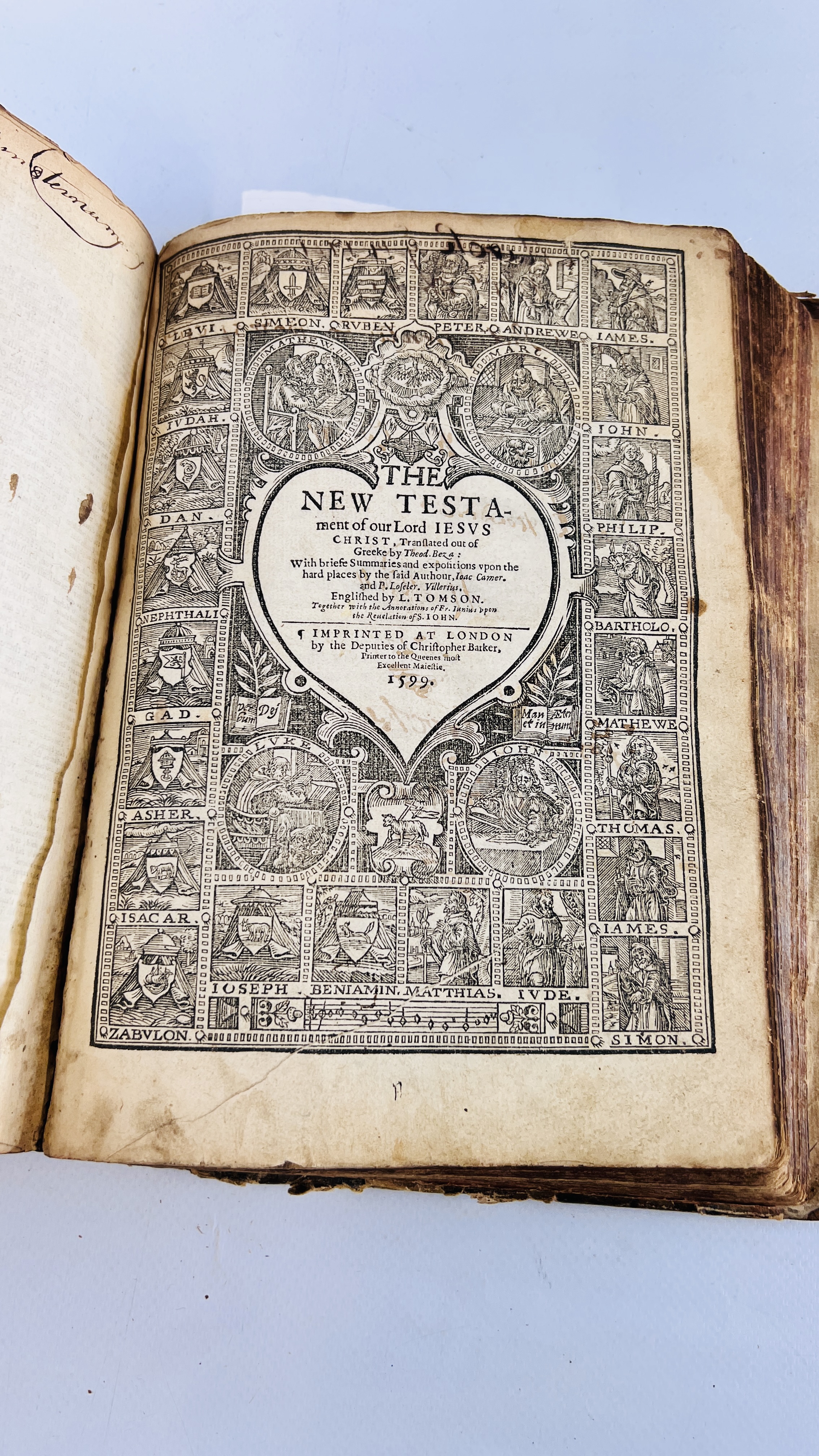 A rare copy of the Geneva Bible, often called Breeches Bible, 1599, - Image 14 of 20