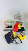 A COLLECTION OF DIVING EQUIPMENT TO INCLUDE PCA IKELITE TORCH, DELAYED AID MARKER AID,