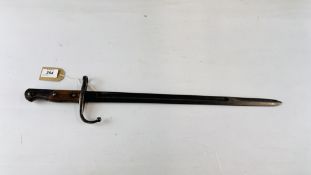 ANTIQUE BAYONET STAMPED WITH EASTERN CHARACTERS - LENGTH 59CM - NO POSTAGE OR PACKING.