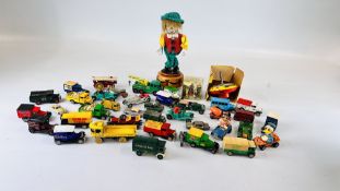 A COLLECTION OF VINTAGE DINKY, LESLEY, TRIANG DIE CAST VEHICLES.