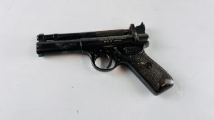 A "THE WEBLEY PREMIER" .22 VINTAGE AIR PISTOL - SOLD AS SEEN - NO POSTAGE OR PACKING.