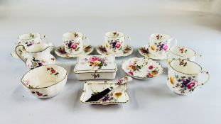 16 PIECES OF ROYAL CROWN DERBY TEA WARE INCLUDING CUPS, SAUCERS, MILK JUG ETC.