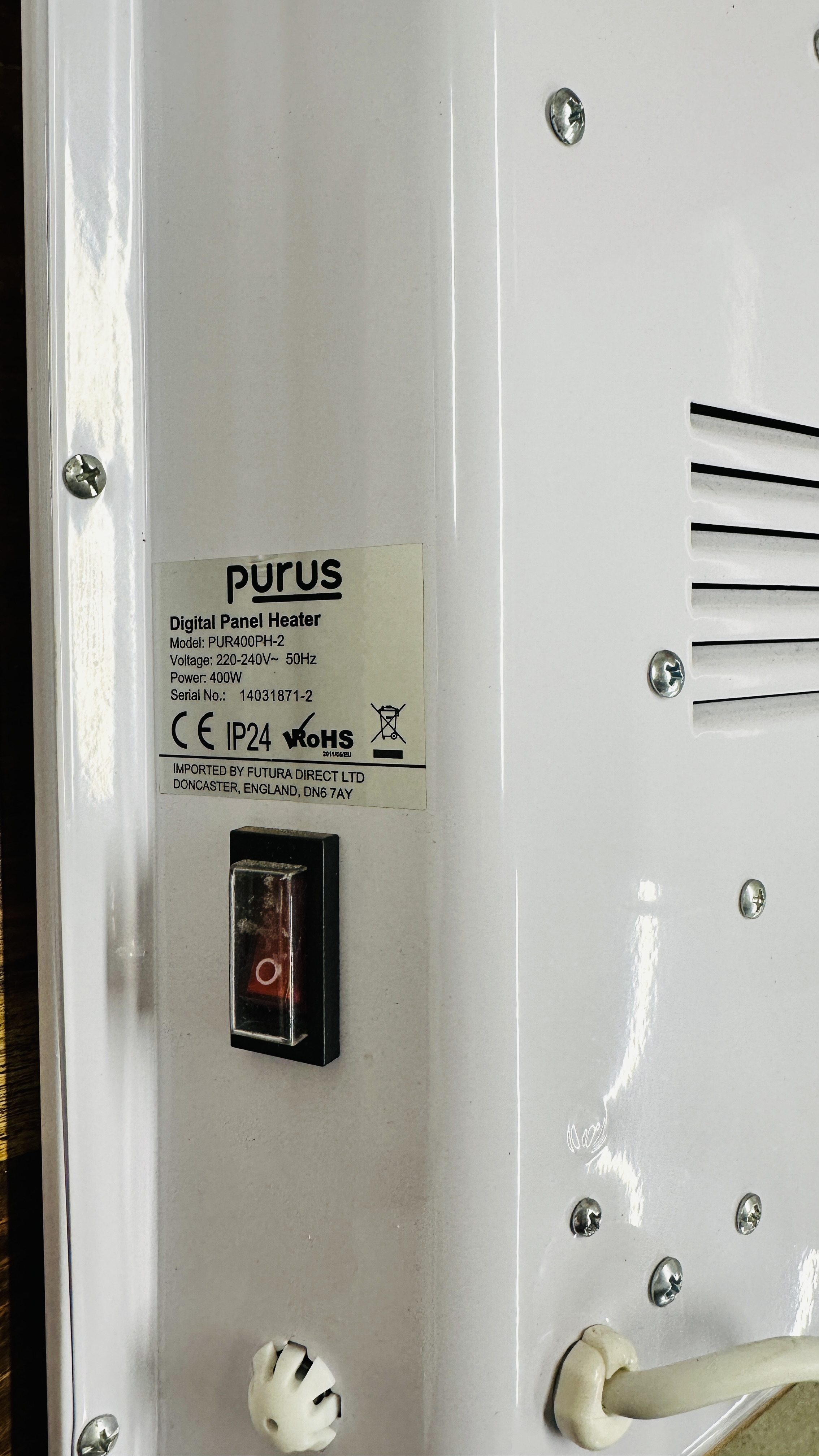 PURUS DIGITAL WALL PANEL HEATER - SOLD AS SEEN. - Image 3 of 3