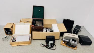 A COLLECTION OF CAMERA AND PROJECTION EQUIPMENT TO INCLUDE QUAZ S FILM CAMERA, SPECTO PROJECTOR,