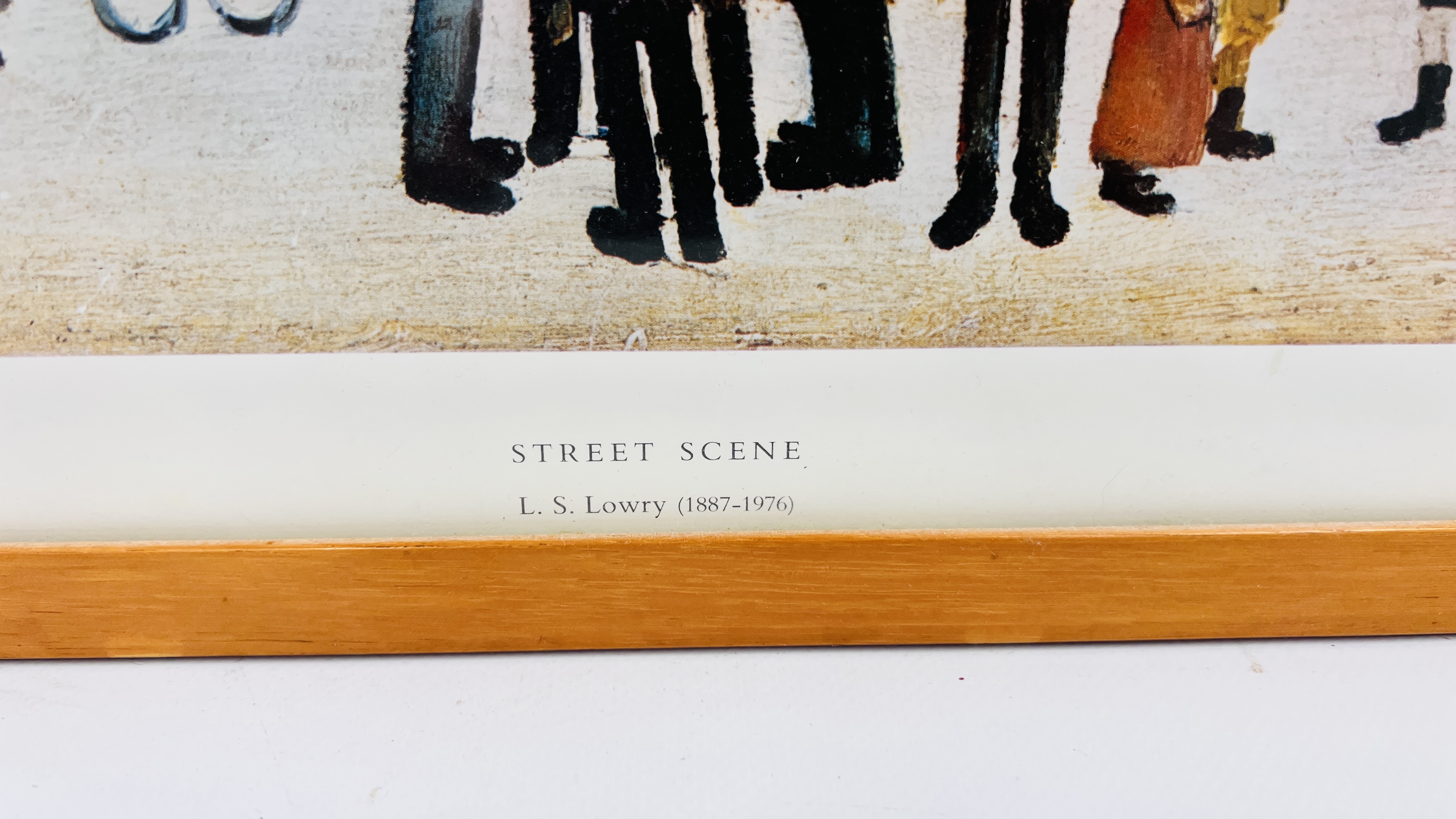 A FRAMED LOWRY PRINT "STREET SCENE" W 53CM X H 43CM. - Image 4 of 4