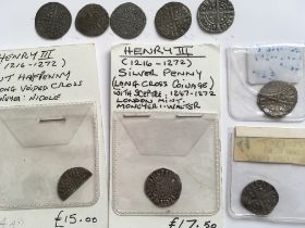 COINS: ENGLISH HAMMERED LONG CROSS PENNIES, MAINLY EDWARD 1ST,