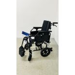 DRIVE DEVILBISS MANUAL WHEELCHAIR AS NEW ALONG WITH BOXED DRIVE WHEELCHAIR CUSHION.