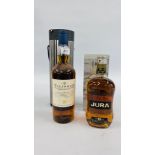 1 X 70CL BOXED 10 YEAR OLD JURA SCOTCH WHISKY AND 1 X 1 LITRE TALISKER SINGLE MALT SCOTCH WHISKY.