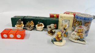 A GROUP OF FOUR HARMONY BOXED COLLECTORS ORNAMENTS, CHERISHED TEDDY,