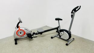YORK FITNESS ASPIRE ROWING EXERCISER PLUS EXERCISE BICYCLE - SOLD AS SEEN.