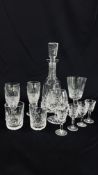 A SET OF FOUR WATERFORD "LISMORE" SHERRY GLASSES,