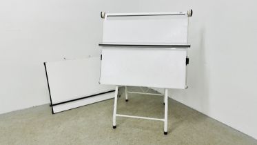 A MODERN ARCHITECT'S DRAWING BOARD WITH FOLDING STAND AND ONE FURTHER ARCHITECT'S TABLE TOP DRAWING