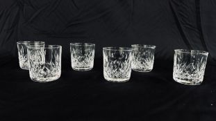 A SET OF SIX WATERFORD CRYSTAL "LISMORE" TUMBLERS.