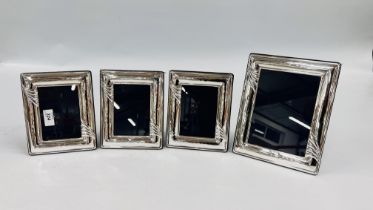 A GROUP OF 4 SILVER PHOTO FRAMES SHEFFIELD ASSAY,