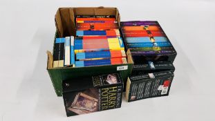 23 TITLES OF HARRY POTTER BOOKS TO INCLUDE "THE COMPLETE COLLECTION BOX SET" AND 1ST EDITIONS.