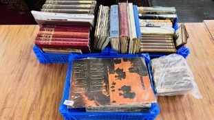 THREE CRATES CONTAINING A QUANTITY OF ASSORTED VINTAGE BOOKS TO INCLUDE THE SIXTH YEAR OF WAR IN