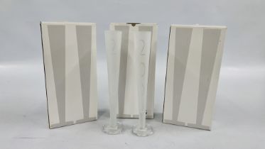 6 BOXED LSA ODYSSEY CHAMPAGNE FLUTES 2000.