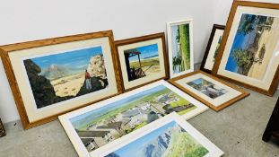 A GROUP OF 9 ORIGINAL FRAMED ARTWORKS BEARING SIGNATURE M.