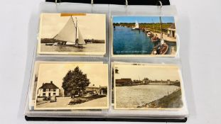 AN ALBUM OF COLLECTORS POSTCARDS TO INCLUDE LOCAL VIEWS ACLE, BROADLAND SCENES ETC.