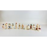 A COLLECTION OF 14 ROYAL DOULTON SNOWMAN FIGURES RANGING FROM 1985-1988 TO INCLUDE JAMES,