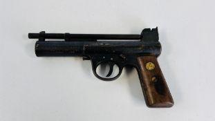 A VINTAGE "THE WEBLEY AIR PISTOL" MK1 .177 (NO POSTAGE OR PACKING) - SOLD AS SEEN.