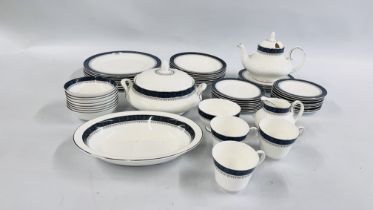 A 52 PIECE ROYAL DOULTON SHERBROOKE H5009 DINNER SERVICE, ONE SIDE PLATE AND TEAPOT LID A/F.