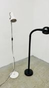 RETRO STYLE FLOOR STANDING ANGLE POISE LAMP AND ONE OTHER - SOLD AS SEEN.