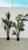 TWO ARTIFICIAL HOUSE PLANTS.