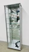 A MODERN GLAZED 7 TIER DISPLAY CABINET W 58 X D 33 X H 172CM.