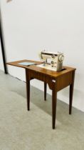 NEW HOME SUPER AUTOMATIC ELECTRIC SEWING MACHINE IN WORK TABLE WITH INSTRUCTIONS AND FOOT PEDAL +