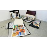 6 X ART FOLDERS CONTAINING A QUANTITY OF ASSORTED ADVERTISING DESIGNS AND PHOTOGRAPHS ETC.