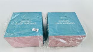 TWO TRADE PACKS OF AS NEW TWO PACK TEA CAKE HAND WARMERS