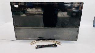 JVC 32" FLAT SCREEN TV WITH REMOTE - SOLD AS SEEN.