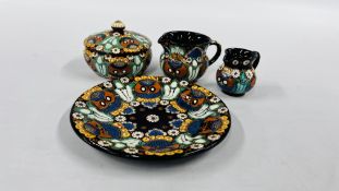 4 PIECES OF SWISS THOUNE CERAMICS BEARING SIGNATURE ADOLF SCHWEITZER.