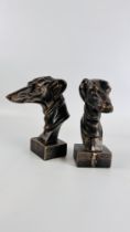 (R) 2 CAST GREYHOUND HEADS