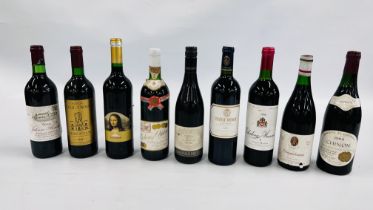 9 X BOTTLES OF RED WINE TO INCLYUDE 1 X 750ML CHATEAU VIEIL ORME BERGERAC,