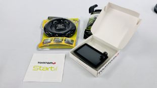 TOMTOM START 25 SAT NAV WITH ACCESSORIES AND BRACKETRON WINDSHIELD MOUNT - SOLD AS SEEN.