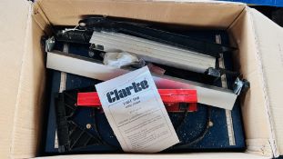 CLARKE WOODWORKER 8 INCH TABLE SAW AND ACCESSORIES - SOLD AS SEEN.