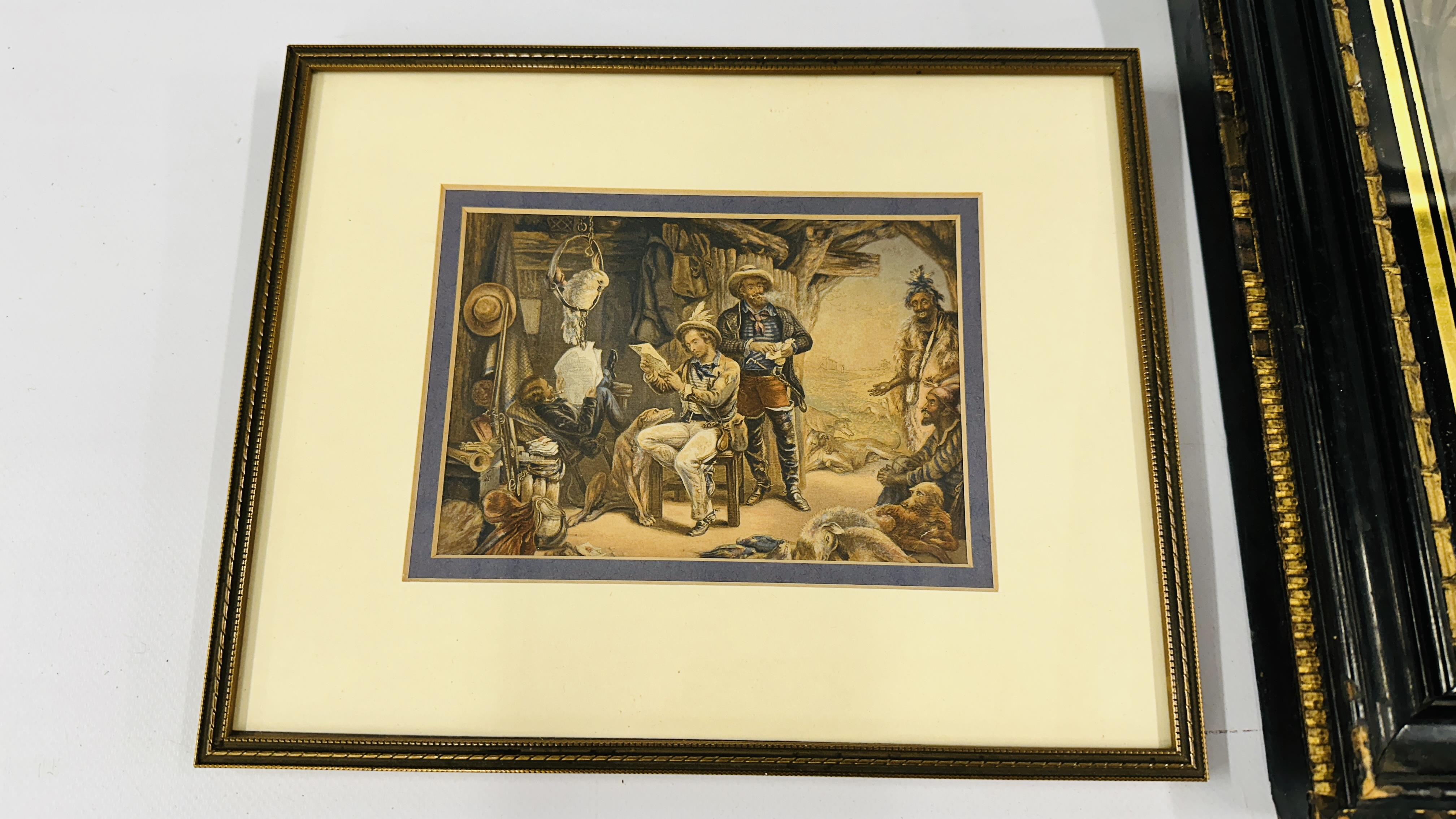 A FRAMED ANTIQUE MEZZOTINT ALONG WIITH 2 BAXTER PRINTS (C1854) NEWS FROM AUSTRALIA AND FROM HOME - Image 3 of 5